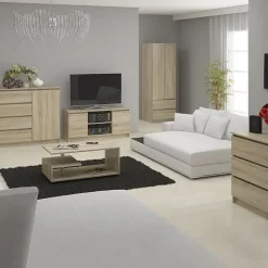 Garnero Arredamenti Cassettiera 140x120h cm moderna 10 cassetti Living Rovere New