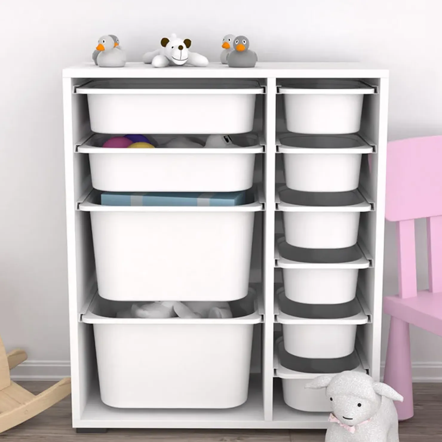 Garnero Arredamenti Cassettiera 70x81h cm portagiochi bianco opaco Fast Patton Clearance