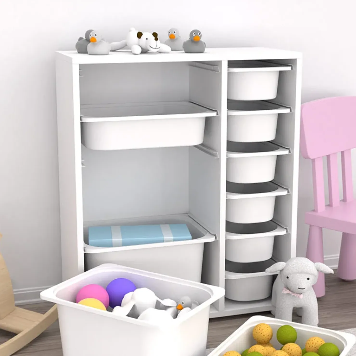 Garnero Arredamenti Cassettiera 70x81h cm portagiochi bianco opaco Fast Patton Clearance