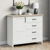 Garnero Arredamenti Cassettiera 120x99h cm scandinava 4 cassetti 1 anta bianco frassinato rovere Lars Outlet