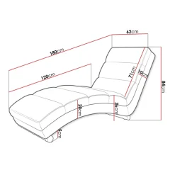 Garnero Arredamenti Chaise longue imbottita in velluto a coste 180cm beige Marty Velluto Poso Beige Best