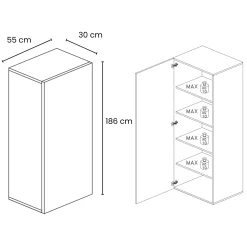 Garnero Arredamenti Colonna a terra 55x186h cm 1 anta reversibile Sunset Beige Online