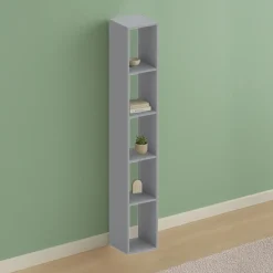 Garnero Arredamenti Colonna a terra 28x186h cm con 5 vani moderna soggiorno grigio scuro Alchimia Best