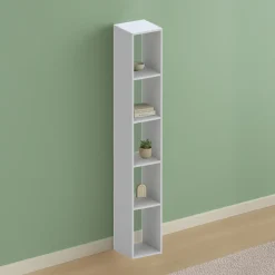 Garnero Arredamenti Colonna a terra 28x186h cm con 5 vani moderna soggiorno grigio chiaro Alchimia Sale