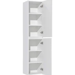 Garnero Arredamenti Colonna bagno sospesa 35x160h cm cannettato 2 ante bianco Autentic Sale