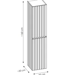 Garnero Arredamenti Colonna bagno sospesa 35x160h cm cannettato 2 ante bianco Autentic Sale