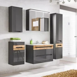 Garnero Arredamenti Colonna bagno sospesa 35x67h cm 1 anta rovere grigio lucido Rabat Sale