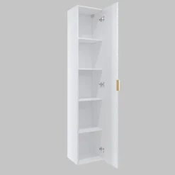 Garnero Arredamenti Colonna bagno sospesa 35x186h cm 1 anta bianco frontale decorato Konny Bianco Lucido - Bianco opaco Outlet