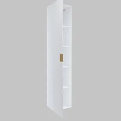 Garnero Arredamenti Colonna bagno sospesa 35x186h cm 1 anta bianco frontale decorato Konny Bianco Lucido - Bianco opaco Outlet