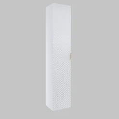 Garnero Arredamenti Colonna bagno sospesa 35x186h cm 1 anta bianco frontale decorato Konny Bianco Lucido - Bianco opaco Outlet