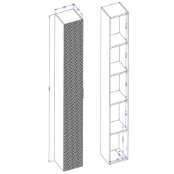 Garnero Arredamenti Colonna bagno sospesa 35x186h cm 1 anta bianco frontale decorato Konny Bianco Lucido - Bianco opaco Outlet