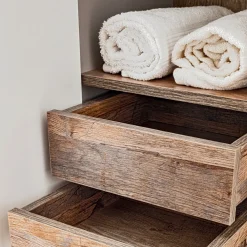 Garnero Arredamenti Colonna bagno sospesa 35x160h cm 1 anta 2 cassetti grigio Serif Grigio - Quercia Discount