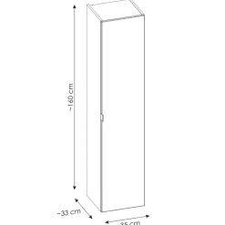 Garnero Arredamenti Colonna bagno sospesa 35x160h cm 1 anta 2 cassetti grigio Serif Grigio - Quercia Discount
