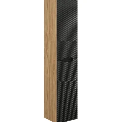 Garnero Arredamenti Colonna bagno sospesa 35x170h cm 2 ante nero rovere Swim Nero - Rovere Discount