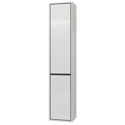 Garnero Arredamenti Colonna bagno sospesa 35x172h cm 2 ante nero Linda Bianco Lucido