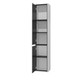 Garnero Arredamenti Colonna bagno sospesa 35x172h cm 2 ante nero Linda Bianco Lucido