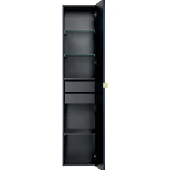 Garnero Arredamenti Colonna bagno sospesa 35x160h cm 1 anta 2 cassetti cannettato blu Deep Sale