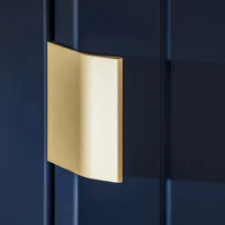 Garnero Arredamenti Colonna bagno sospesa 35x160h cm 1 anta 2 cassetti cannettato blu Deep Sale