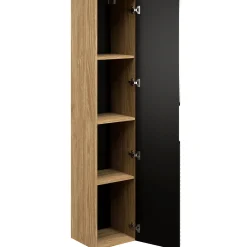 Garnero Arredamenti Colonna bagno sospesa 35x170h cm 1 anta nero rovere Swim Nero - Rovere Best
