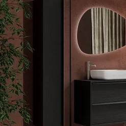 Garnero Arredamenti Colonna bagno 26x138h cm 1 anta nero frassinato Absolut Best