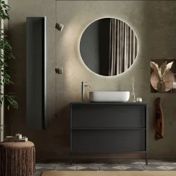 Garnero Arredamenti Colonna bagno 26x138h cm 1 anta nero frassinato Absolut Best