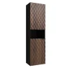 Garnero Arredamenti Colonna bagno 34x133h cm 2 ante 1 vano a giorno nero ante noce decorate Silvy New