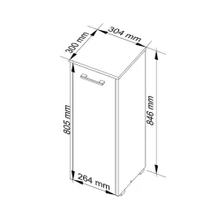 Garnero Arredamenti Colonna bagno 30x85h cm bassa 1 anta bianco Woters Bianco Opaco Best