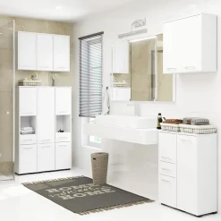 Garnero Arredamenti Colonna bagno 30x85h cm bassa 1 anta bianco Woters Bianco Opaco Best