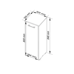 Garnero Arredamenti Colonna bagno 30x85h cm bassa 1 anta Woters Bianco Lucido Discount