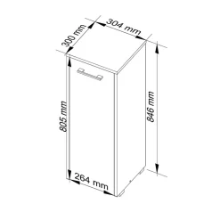 Garnero Arredamenti Colonna bagno 30x85h cm bassa 1 anta grigio bianco Woters Bianco Opaco - Grigio Best