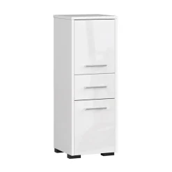 Garnero Arredamenti Colonna bagno 30x85h cm bassa 2 ante 1 cassetto Woters Bianco Lucido