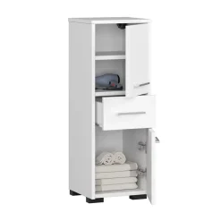 Garnero Arredamenti Colonna bagno 30x85h cm bassa 2 ante 1 cassetto bianco Woters Bianco Opaco Hot