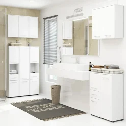 Garnero Arredamenti Colonna bagno 30x85h cm bassa 2 ante 1 cassetto bianco Woters Bianco Opaco Hot