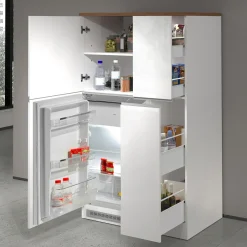 Garnero Arredamenti Colonna frigo dispensa cucina 90x165h cm moderna bianco rovere Gourmet Bianco Lucido - Rovere