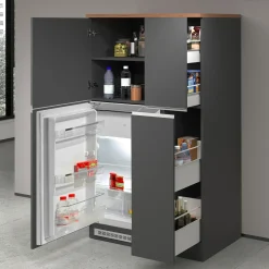 Garnero Arredamenti Colonna frigo dispensa cucina 90x165h cm moderna antracite rovere Gourmet Antracite - Rovere New