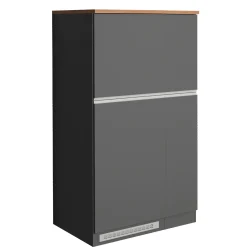 Garnero Arredamenti Colonna frigo dispensa cucina 90x165h cm moderna antracite rovere Gourmet Antracite - Rovere New