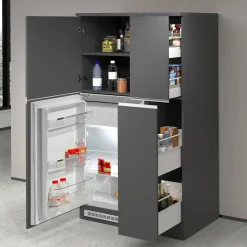 Garnero Arredamenti Colonna frigo dispensa cucina 90x165h cm moderna antracite grigio pietra Gourmet Antracite - Grigio pietra New
