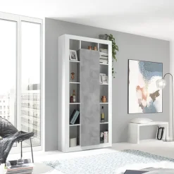 Garnero Arredamenti Colonna libreria 95x217h cm 1 anta bianco cemento Trilogy Bianco Opaco - Cemento Sale
