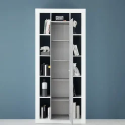 Garnero Arredamenti Colonna libreria 95x217h cm 1 anta bianco cemento Trilogy Bianco Opaco - Cemento Sale
