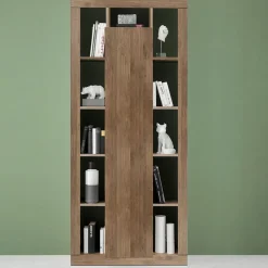 Garnero Arredamenti Colonna libreria 95x217h cm 1 anta  rovere scuro Trilogy Noce New