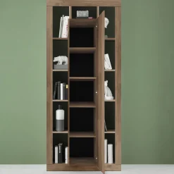 Garnero Arredamenti Colonna libreria 95x217h cm 1 anta  rovere scuro Trilogy Noce New