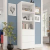Garnero Arredamenti Colonna soggiorno 60x178h cm 3 cassetti 3 vani a giorno bianco Eindhoven Hot