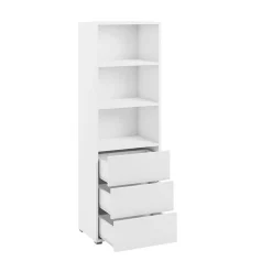 Garnero Arredamenti Colonna soggiorno 60x178h cm 3 cassetti 3 vani a giorno bianco Eindhoven Hot