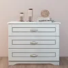 Garnero Arredamenti Comò classico 99x78h cm 3 cassetti bianco opaco Friuli Discount
