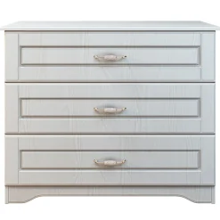 Garnero Arredamenti Comò classico 99x78h cm 3 cassetti bianco opaco Friuli Discount