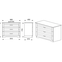 Garnero Arredamenti Comò classico 99x78h cm 3 cassetti bianco opaco Friuli Discount
