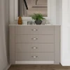 Garnero Arredamenti Comò moderno 117x92h cm 4 cassetti beige cashmere Emporio Hot