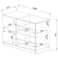Garnero Arredamenti Comò 100x91h cm 1 anta con cassetti Piero Rovere Rustico Discount