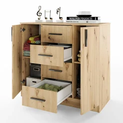 Garnero Arredamenti Comò 100x91h cm 2 ante con cassetti moderno Marian Rovere Rustico