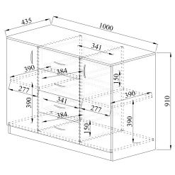 Garnero Arredamenti Comò 100x91h cm 2 ante con cassetti moderno Marian Rovere Rustico